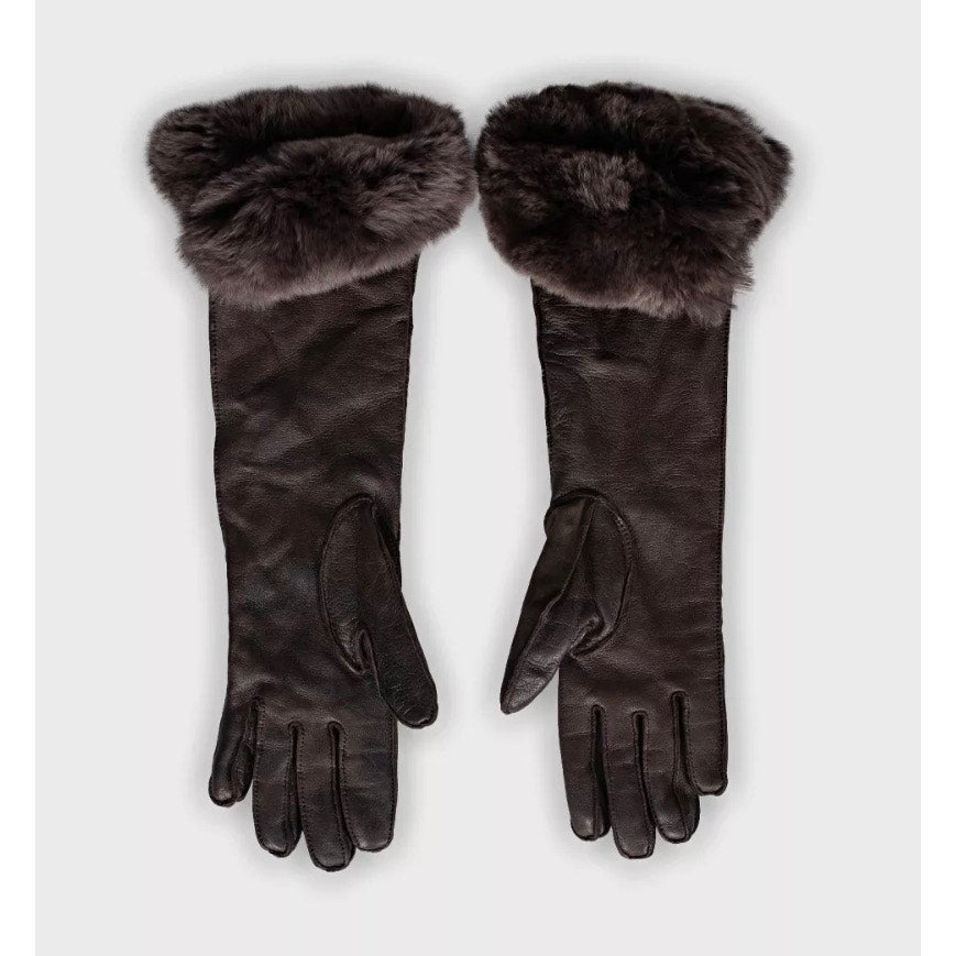 Loro Piana Brown Leather Suede  Gloves Sz.S Pre-owned