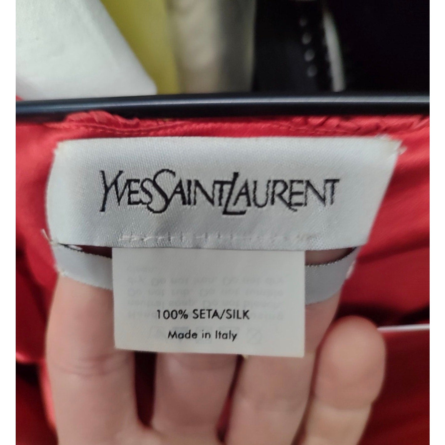 Saint Laurent Red Silk Dress - Size M pre-owned