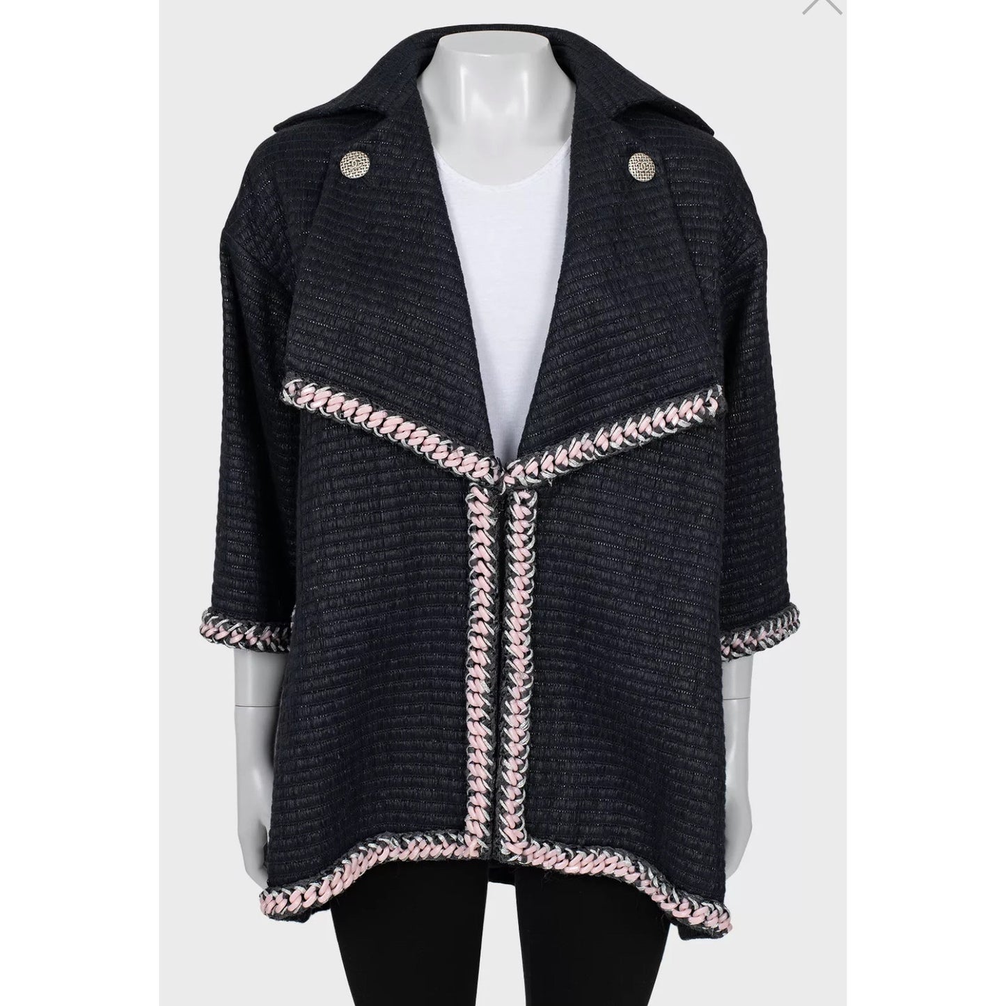 Chanel Trimmed Coat Sz.36 Pre-owned