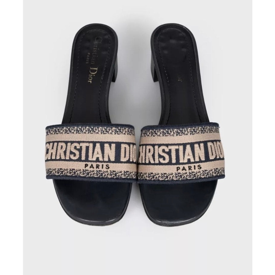 Christian Dior Dway Mules - Black Textile Size 38.5 Pre-owned