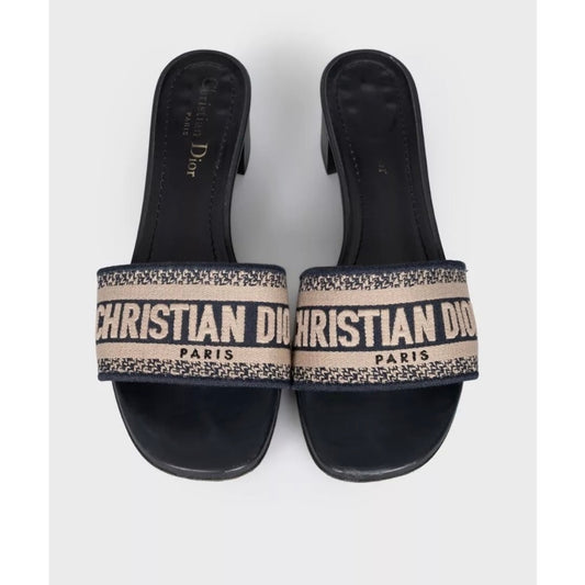 Christian Dior Dway Mules - Black Textile Size 38.5 Pre-owned