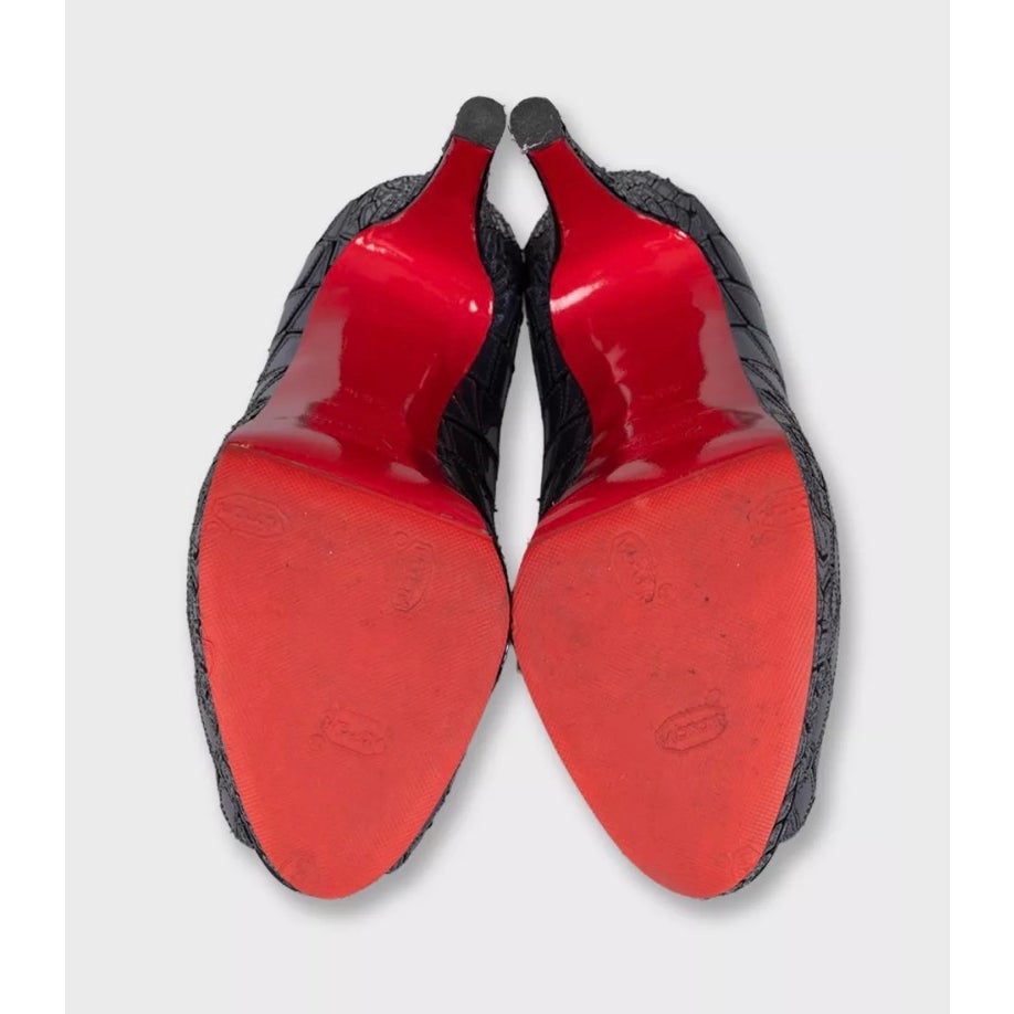 Christian Louboutin Leather Open Toe Stiletto Heels Sz.38,5 Pre-owned