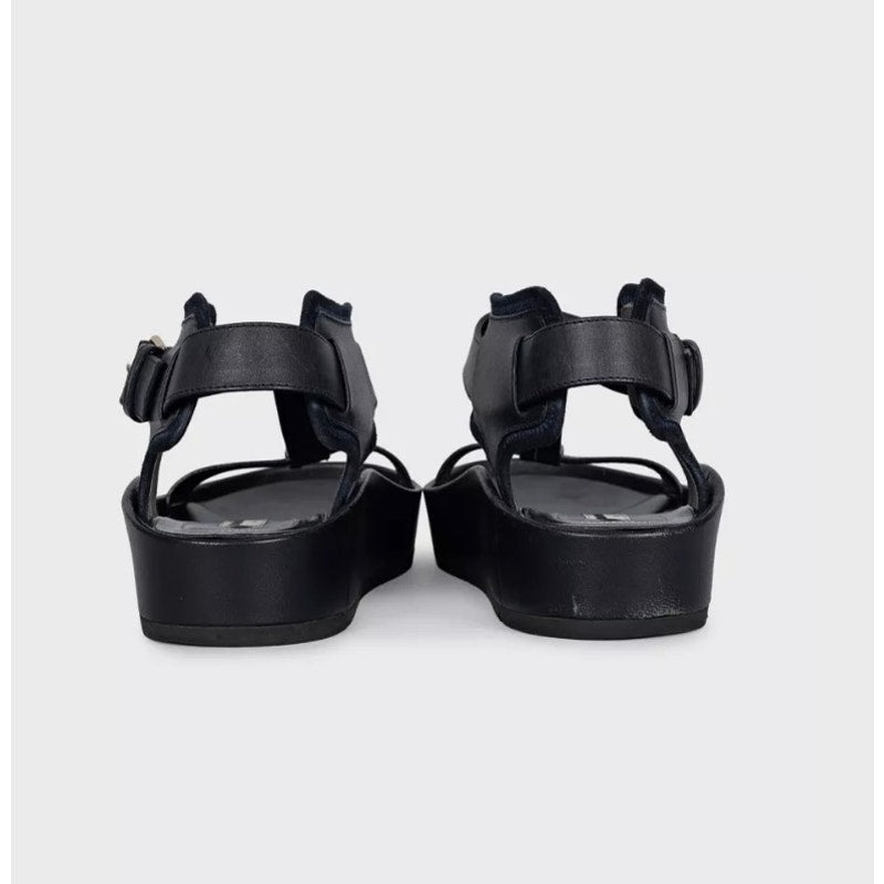 Balenciaga Black Leather Silver-Tone Sandals, EU 38 Pre-owned