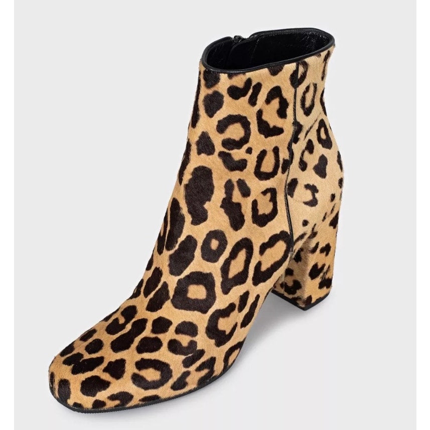 Saint Laurent Animal-Print Leather Ankle Boots sz.40 pre-owned