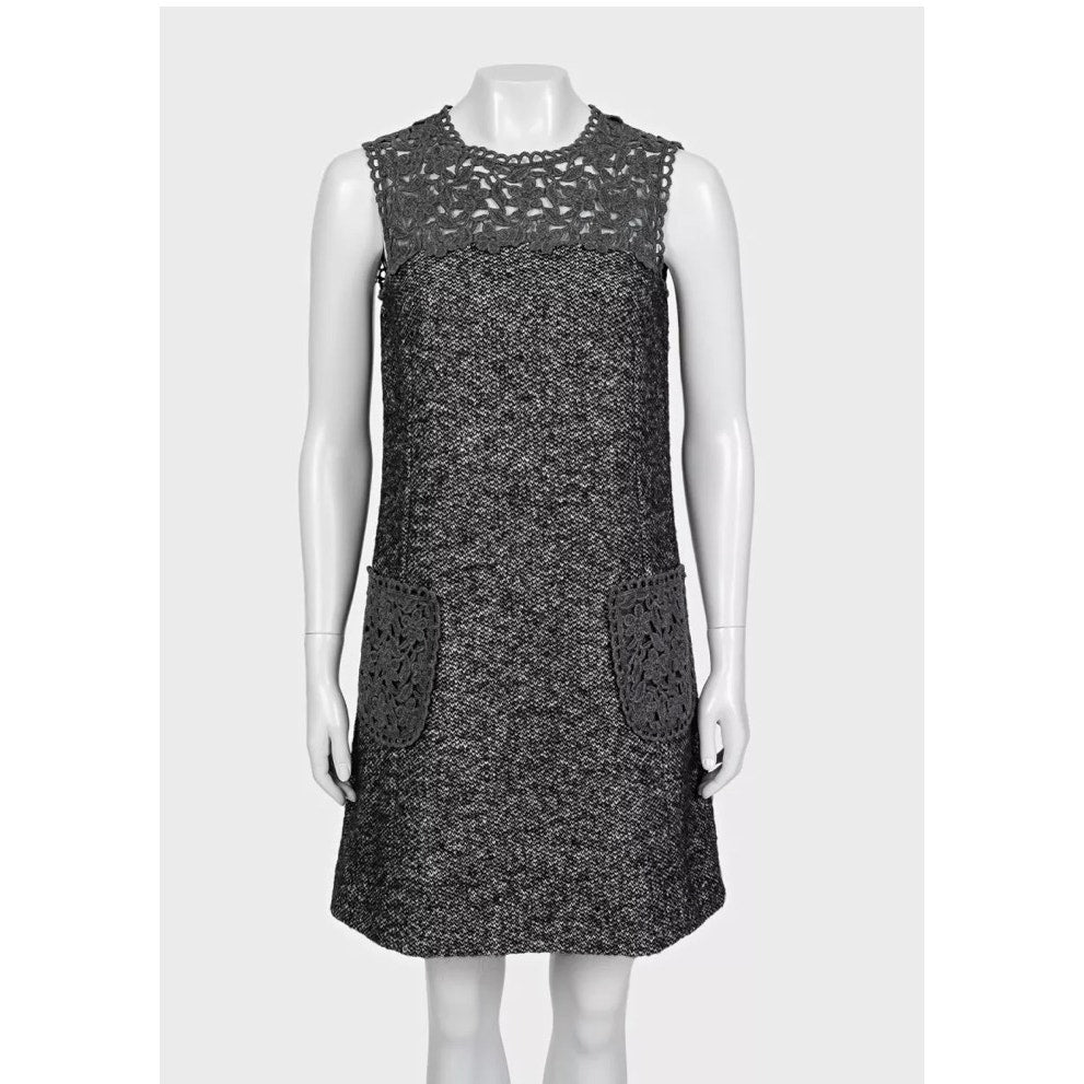 Dolce & Gabbana Gray Straight-Cut Dress Sz.M Pre-owned