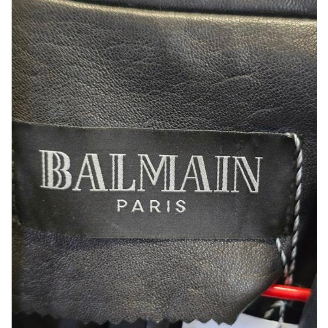 Balmain Black Leather Double-Breasted Jacket Sz.40 Pre-owned