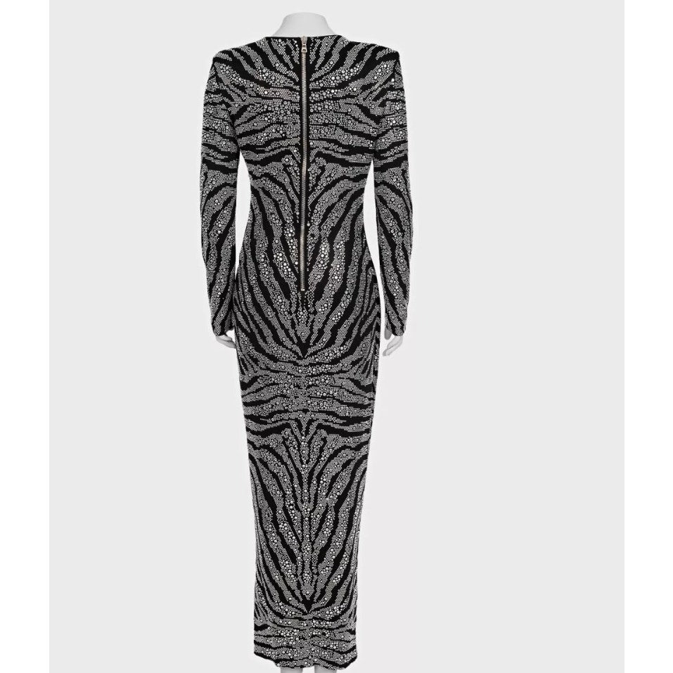 Balmain Black Crystal Embellished Maxi Dress XS Pre-owned