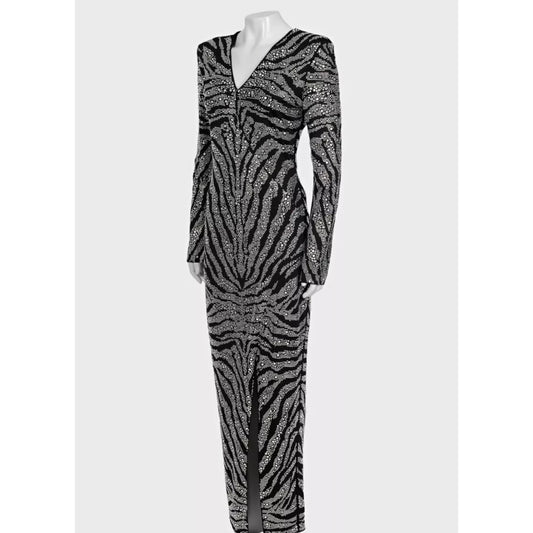 Balmain Black Crystal Embellished Maxi Dress XS Pre-owned