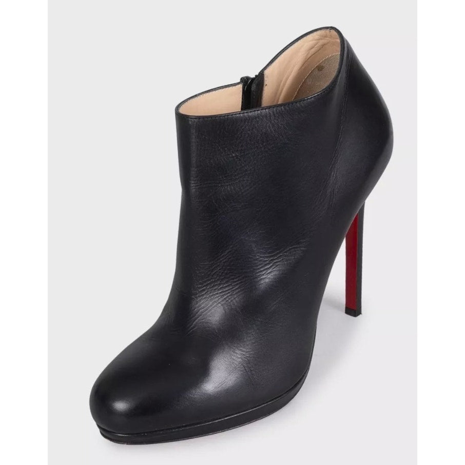 Christian Louboutin Black Leather Stiletto Ankle Boots Sz.39 Pre-owned