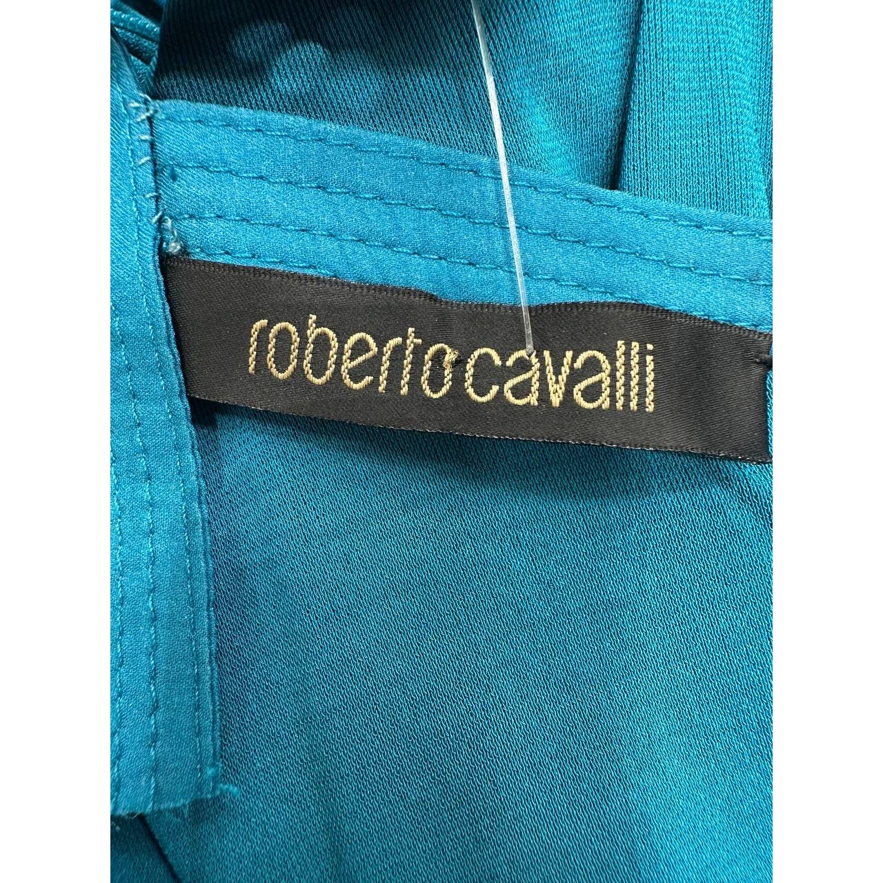 Roberto Cavalli Green Silk Maxi Dress Size 40 Pre-owned