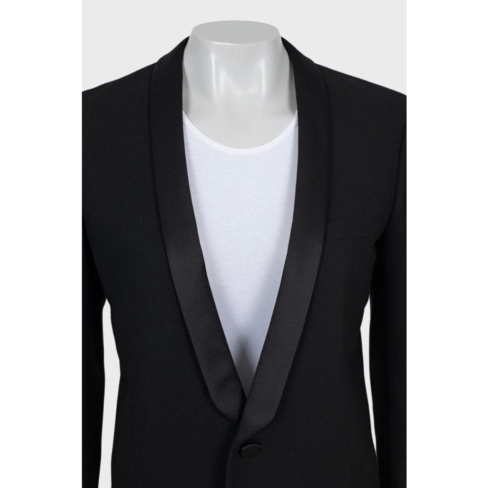 Saint Laurent Black Wool Jacket with Satin Lapels Sz.40/ L Pre-owned