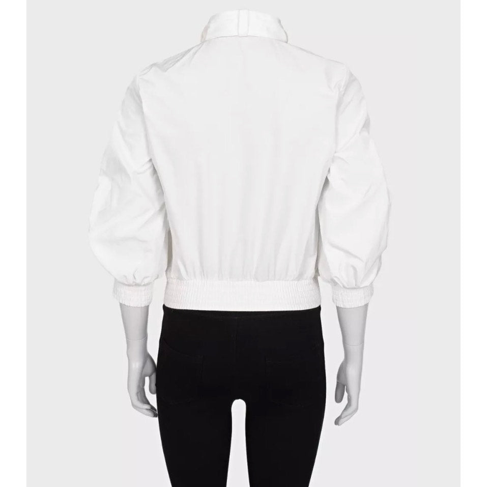 Roberto Cavalli White Ruffled Jacket - Size M Pre-owned