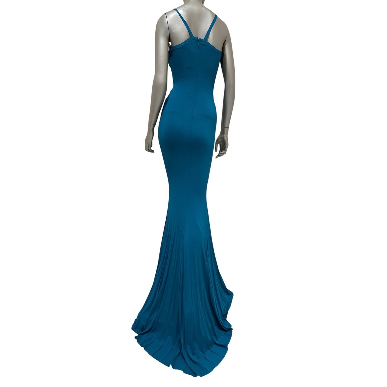 Roberto Cavalli Green Silk Maxi Dress Size 40 Pre-owned