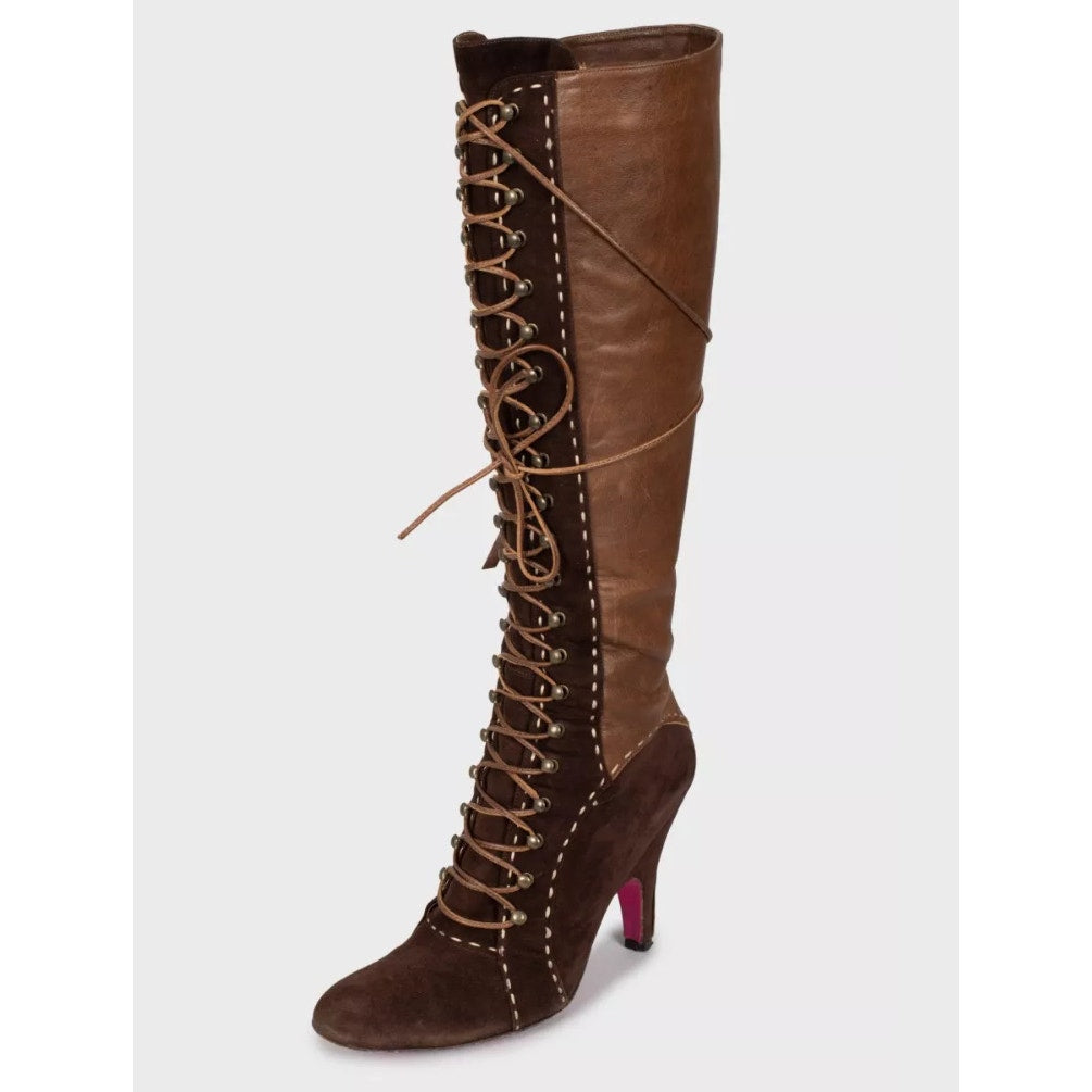 Emanuel Ungaro Brown Leather Suede Boots - US 8 / EU 38 pre-owned