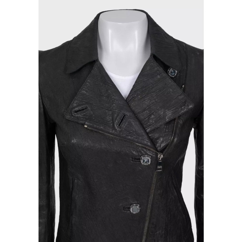 Dolce & Gabbana Black Leather Jacket EU 36 / S pre-owned