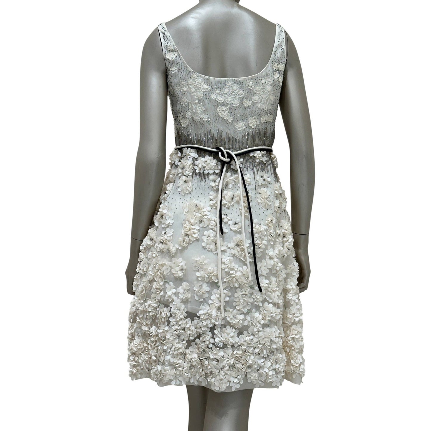 Valentino Silk Floral Appliqué Cocktail Dress Sz.6 Pre-owned