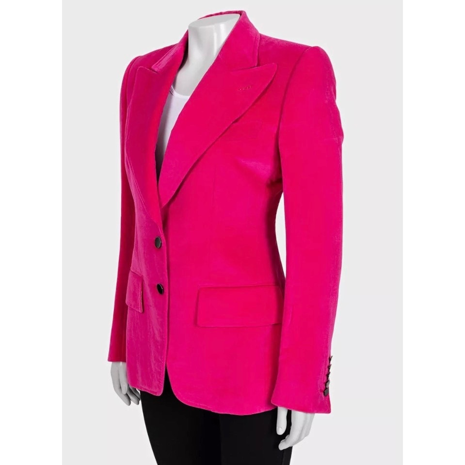 Tom Ford Pink Velvet Fitted Blazer - IT40/S pre-owned