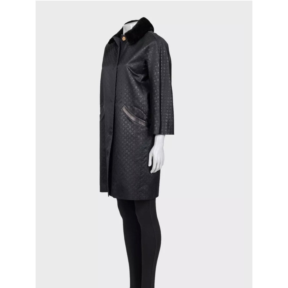 Louis Vuitton Black Silk Coat FR 36 / S Pre-owned