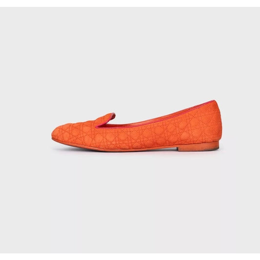 Christian Dior Orange Suede Ballet Flats - Size 39 Pre-owned