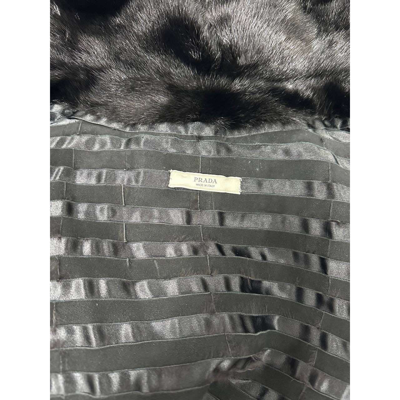 Prada Black Mink Fur Coat - Size IT42 Pre-owned