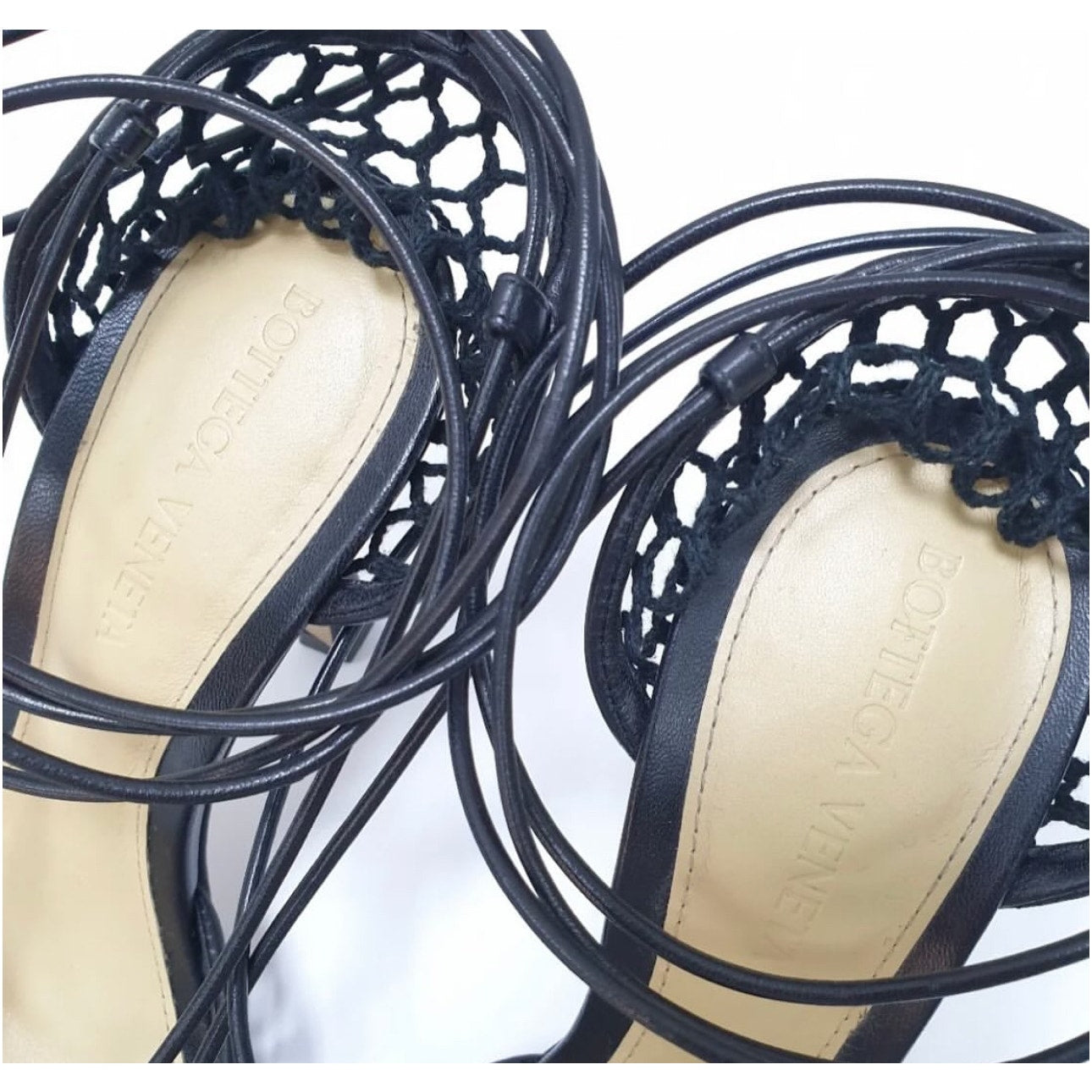 Bottega Veneta Stretch Square-Toe Mesh Pumps Samdals Sz.36 Pre-owned