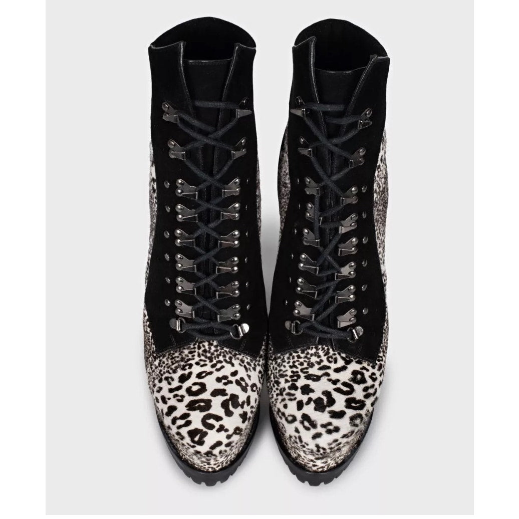 Alaïa Animal Pony Hair Suede Lace-Up Booties - EU 38.5 Pre-owned