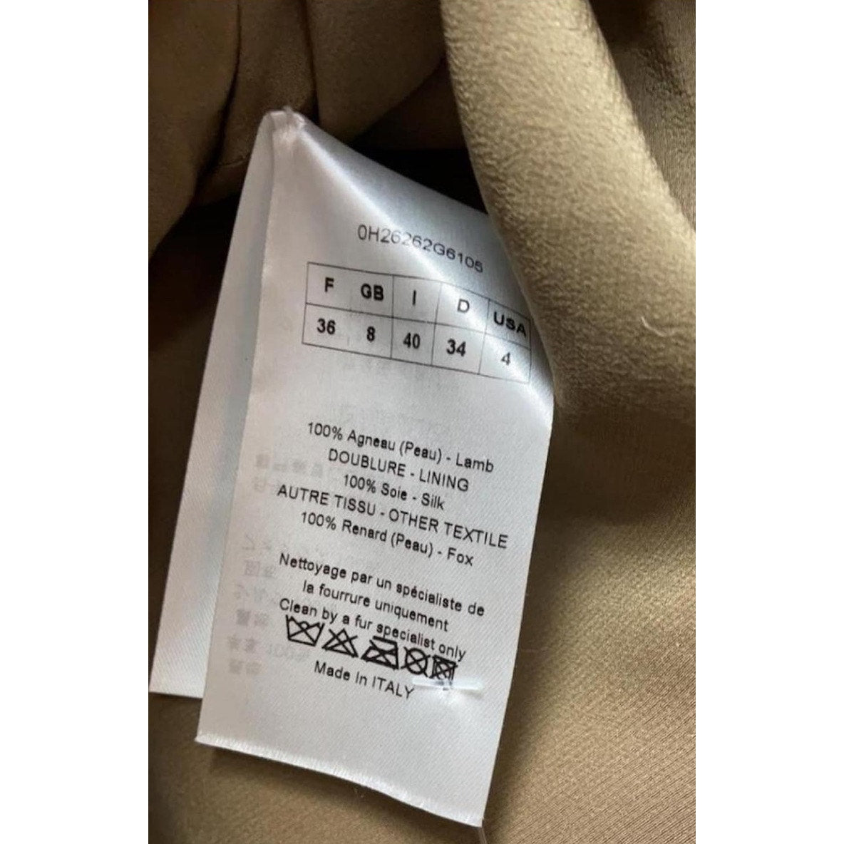 Christian Dior Beige Leather Fox Trimmed Jacket Sz.36 Pre-owned