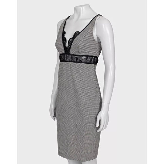 Roberto Cavalli Black & White Lace Wool Blend Dress Size 42/ M Pre-owned