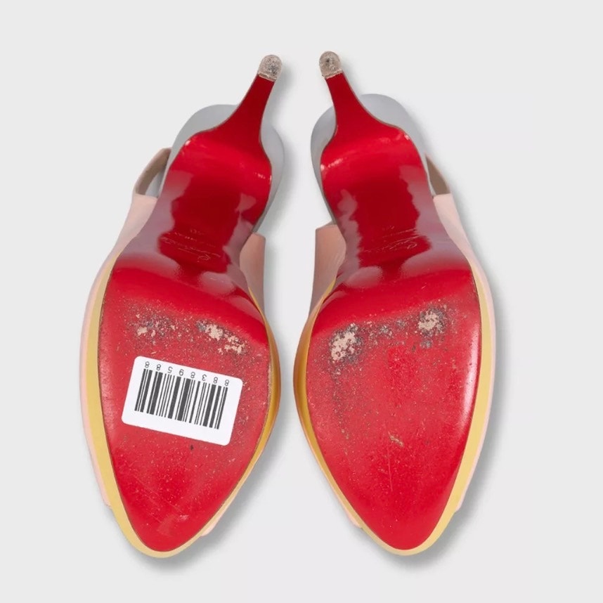 Christian Louboutin Multi-Color Leather Slingbacks Sz.40 pre-owned