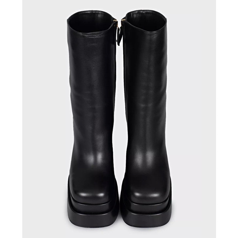 NWB Versace Intrico Black Leather Ankle Boots Sz.41 pre-owned