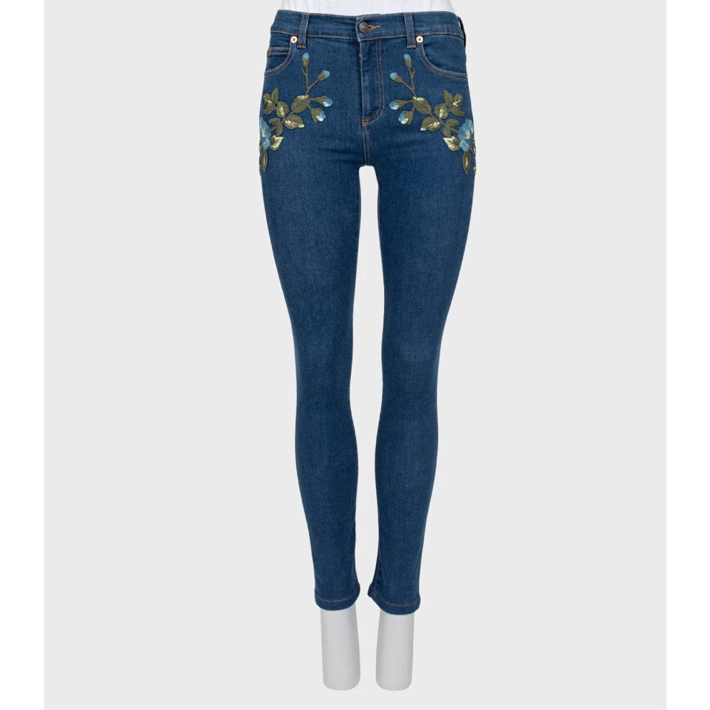 Gucci Skinny Patched Blue Denim Jeans Sz.W27/M Pre-owned