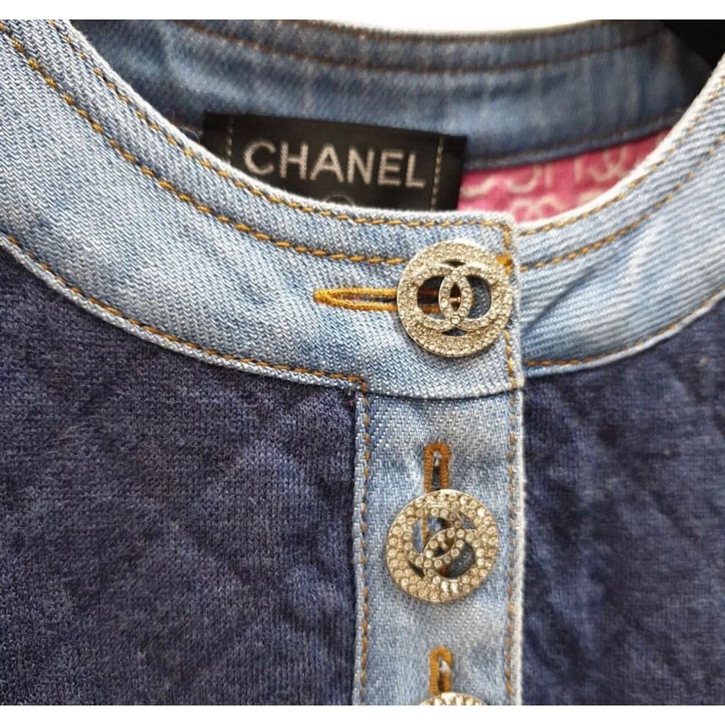 NWT CHANEL 20P Denim Jacket Sz.40 Pre-owned