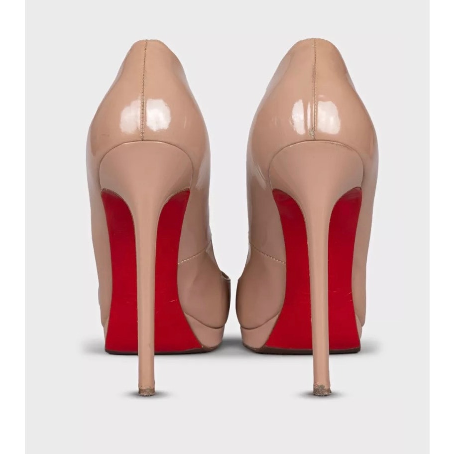 Christian Louboutin Beige Leather Pointed Toe Heels Sz.39.5 pre-owned