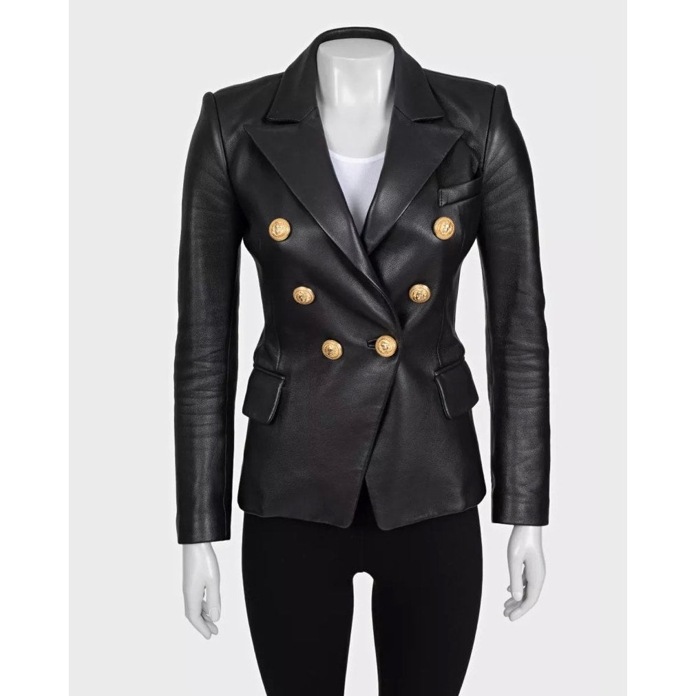 Balmain Luxurious Black Lamb Leather Jacket - Size FR34/XS Pre-owned