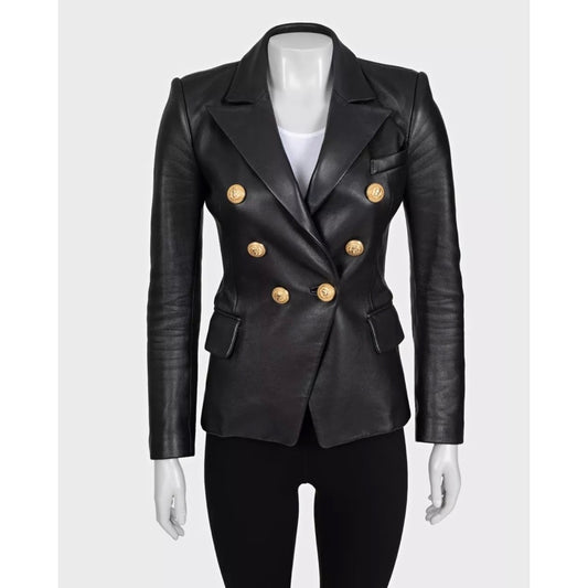 Balmain Luxurious Black Lamb Leather Jacket - Size FR34/XS Pre-owned
