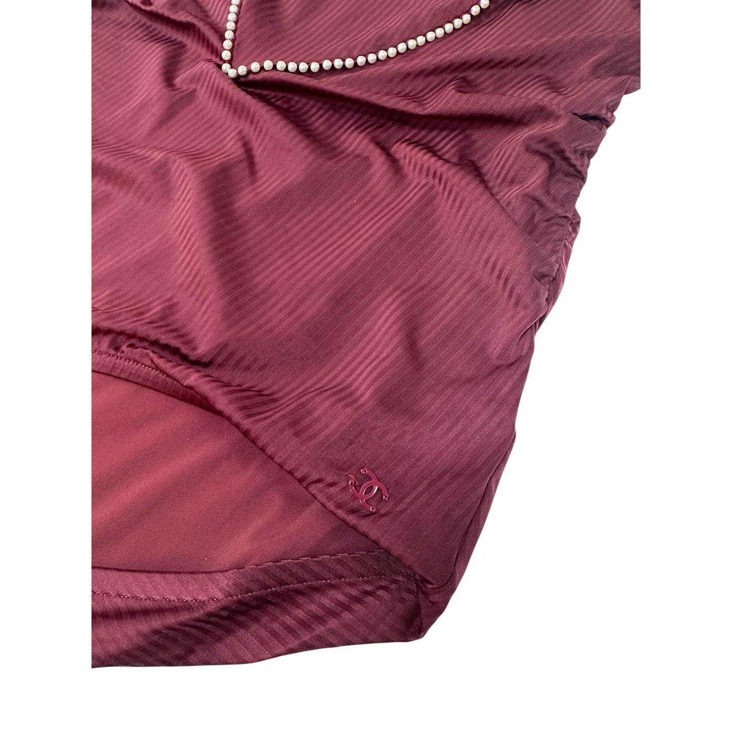 Chanel Burgundy Pearls Swimsuit Sz.42 pre-owned