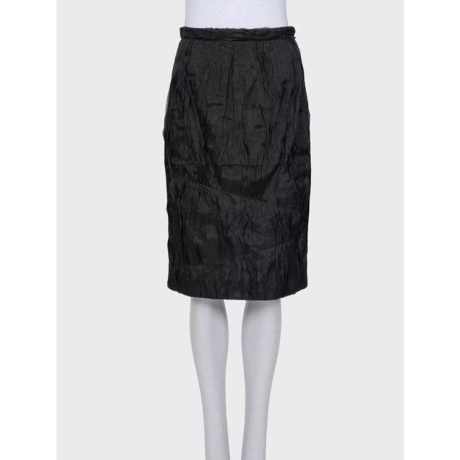 Dolce & Gabbana Black Silk Pleated Suit - IT40/S pre-owned