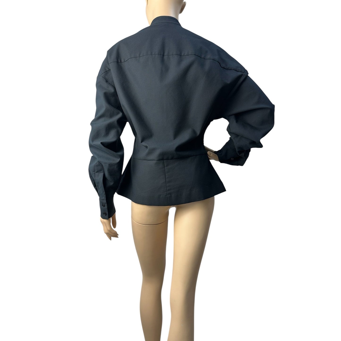 STELLA MCCARTNEY Black Cotton Zipper Detail Front Shirt Blouse Top Sz.40 Pre-owned