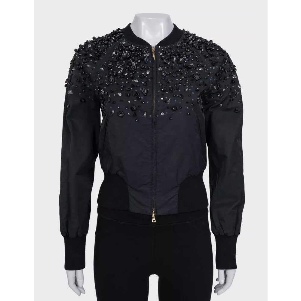 Valentino Black Cropped Jacket Sz.40 Pre-owned