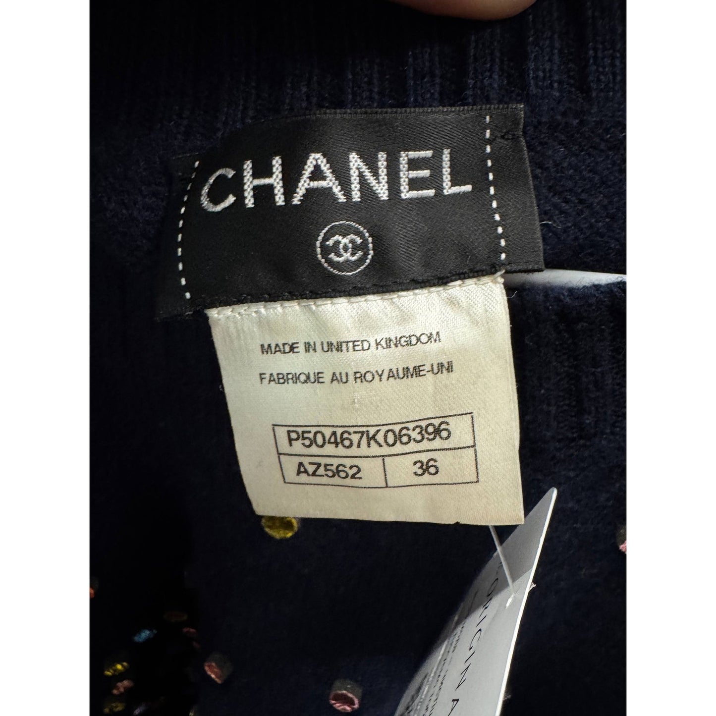 Chanel 2014 Luxurious Blue Cashmere Sweater Sz.36 Pre-owned