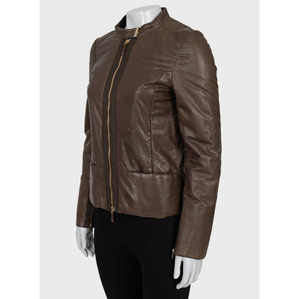 Vintage Gucci Brown Leather Jacket - Size M/ IT42 Pre-owned