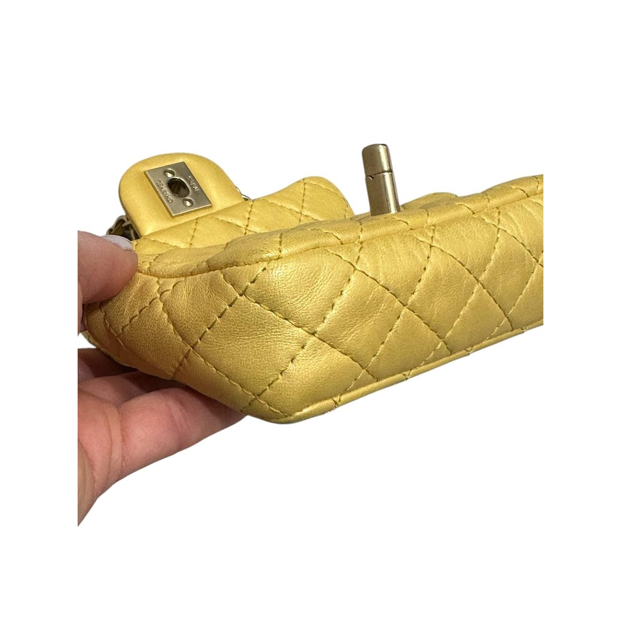 Chanel Iridescent Yellow Lambskin Extra Mini Jewel Flap Bag Pre-owned