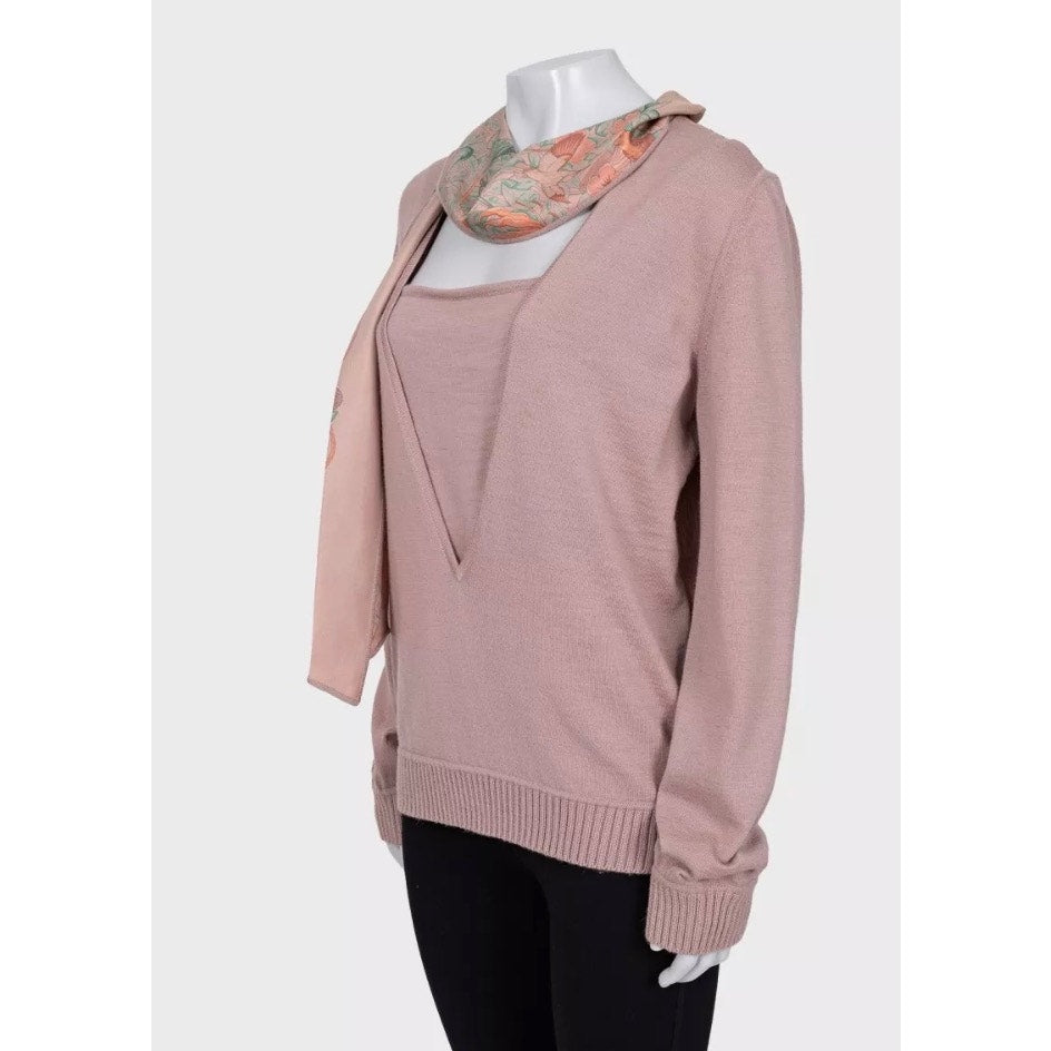 Hermès Vintage Pink Silk Pullover - Size FR 44 Pre-owned