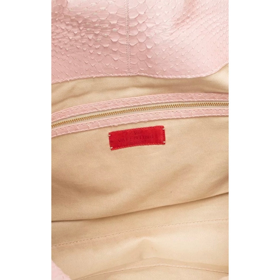 Valentino Pink  Leather Tote  Pre-owned