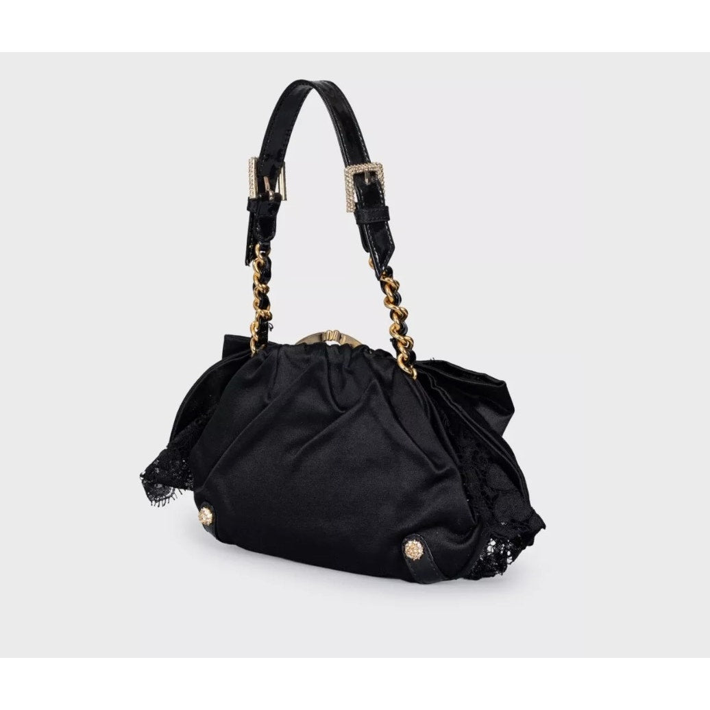 Dolce & Gabbana Black Textile Crystal Clutch Pre-owned