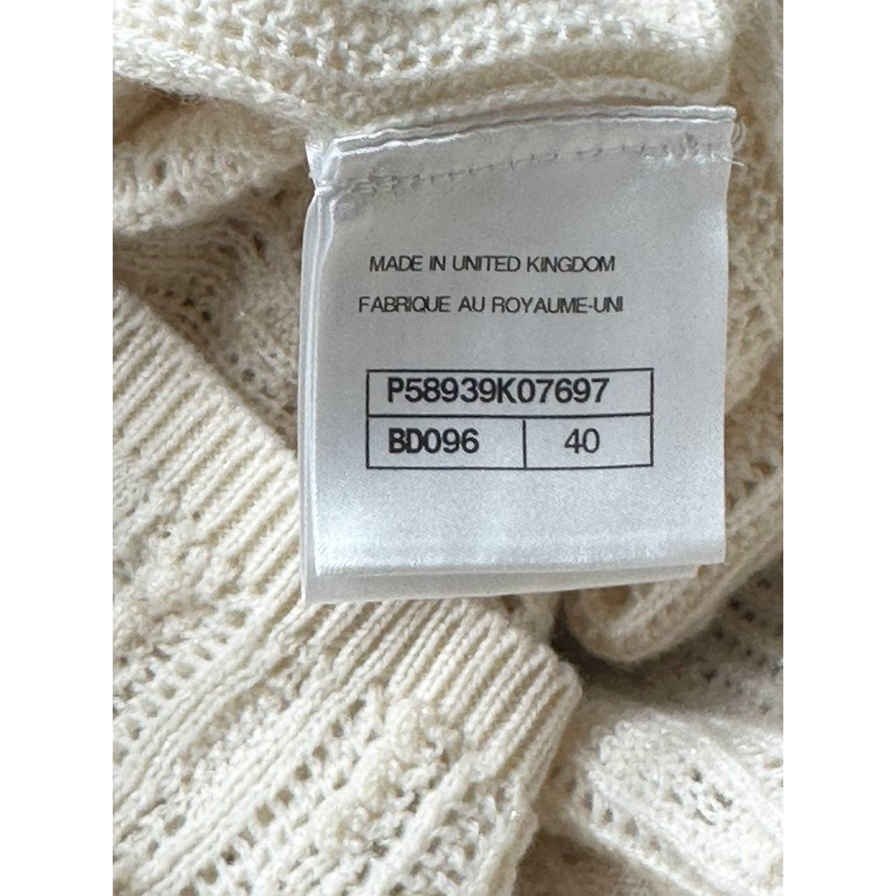 Elegant Chanel Knit Cream Wool Blend Dress Sz.40 Pre-owned