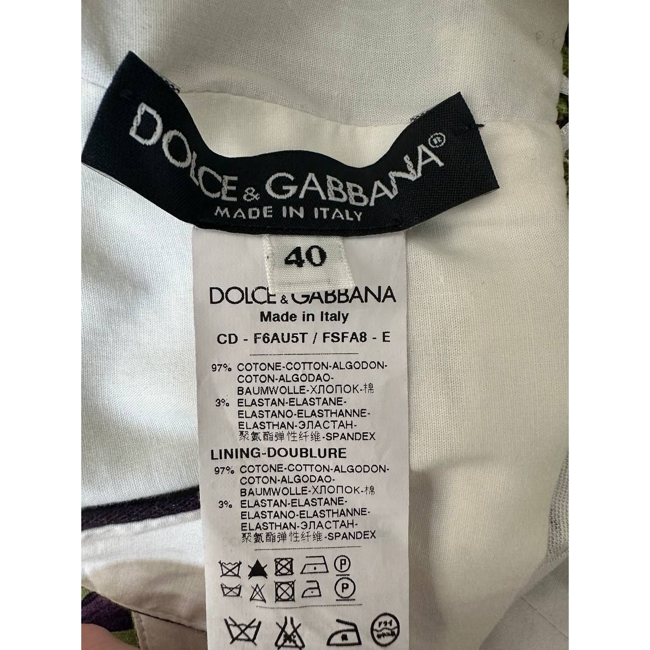 Dolce & Gabbana Vibrant Botanical Print Cotton Blend Dress Sz.40 pre-owned
