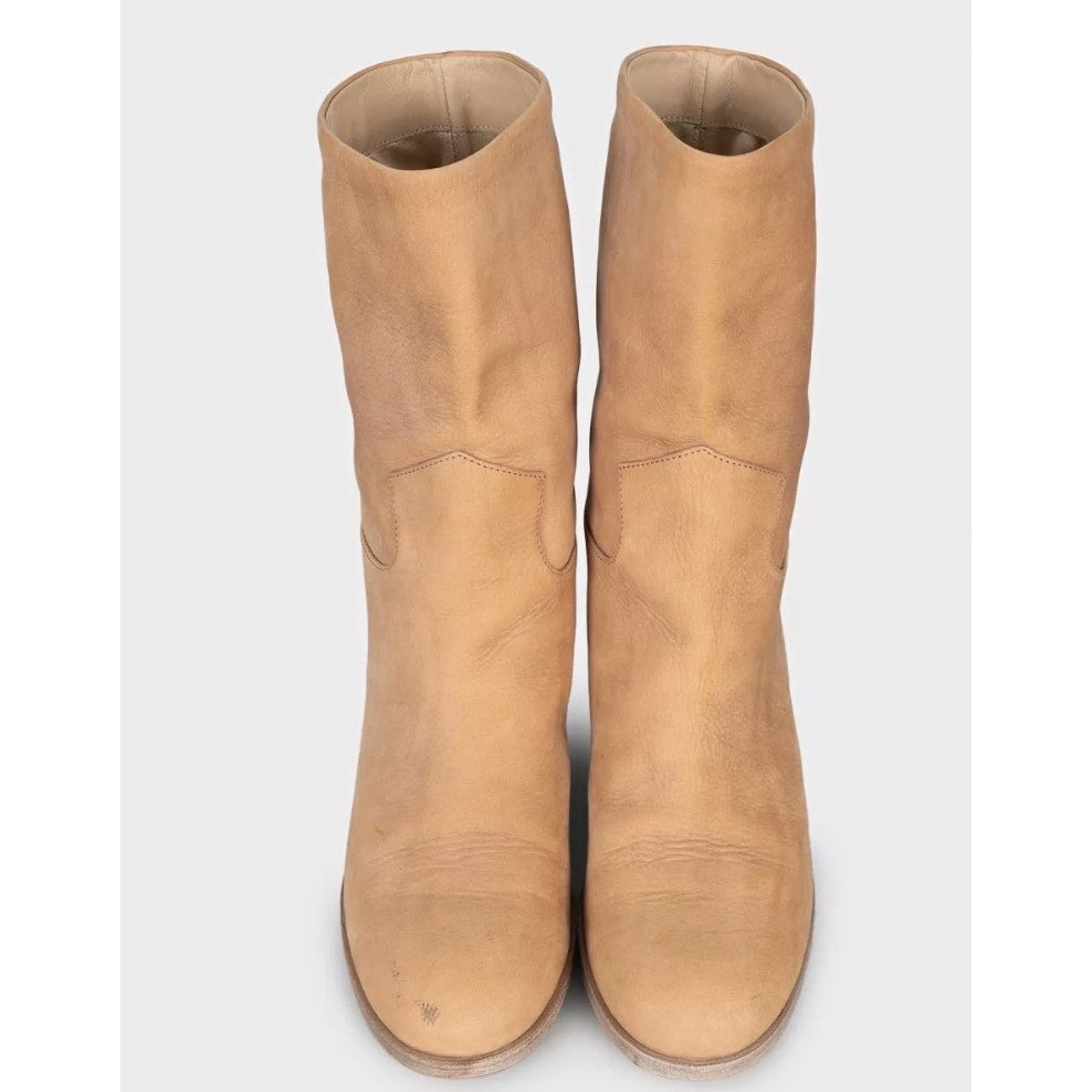 Chanel Brown Leather Heeled Ankle Boots - Size 38.5 Pre-owned