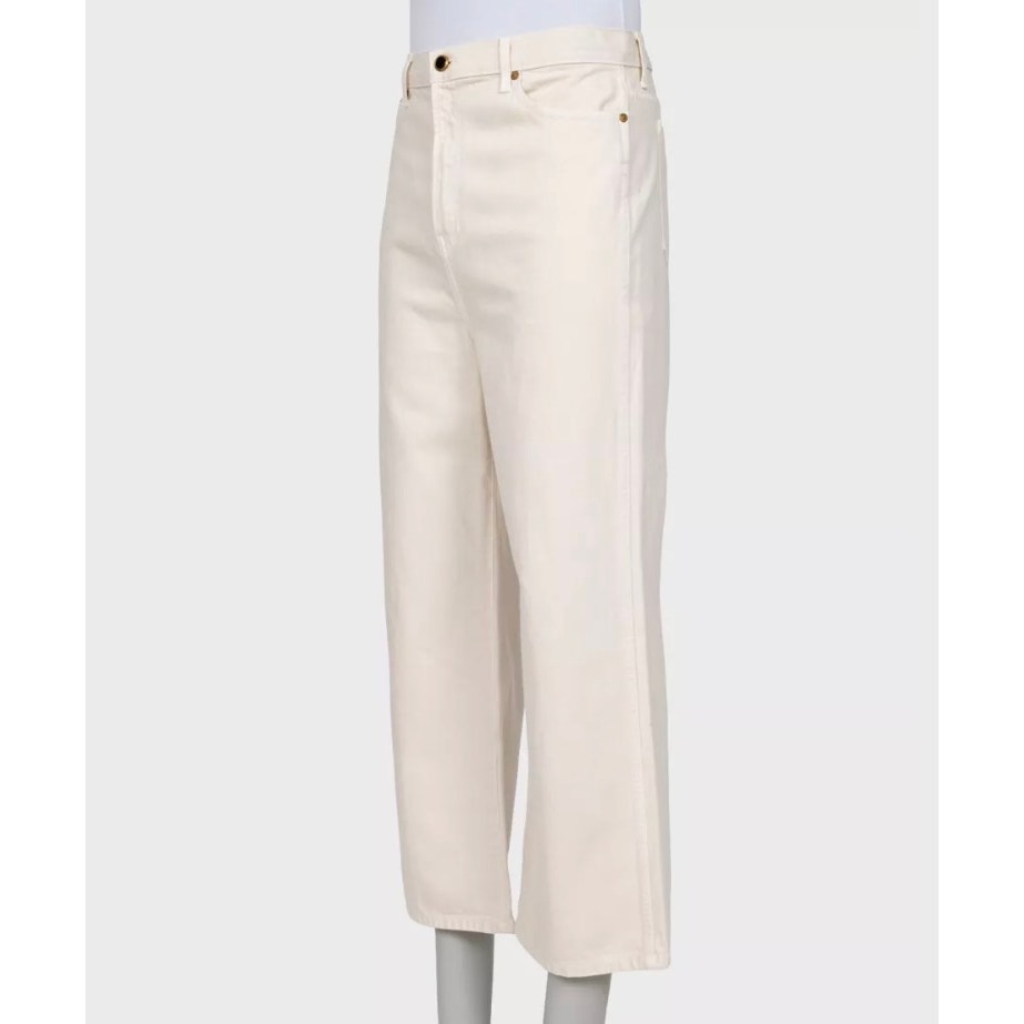 Khaite White Wide-Leg Mid-Rise Jeans - Size 29 Pre-owned