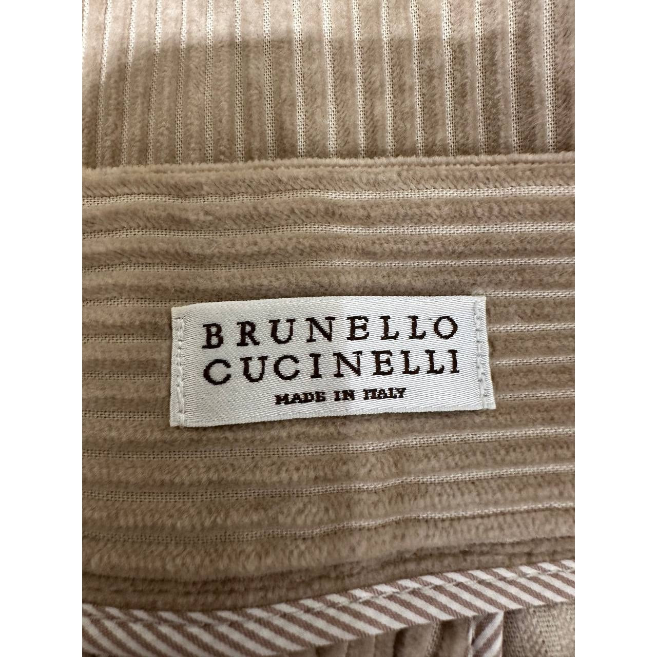 Brunello Cucinelli Beige Velvet Pants - Size 38 Pre-owned